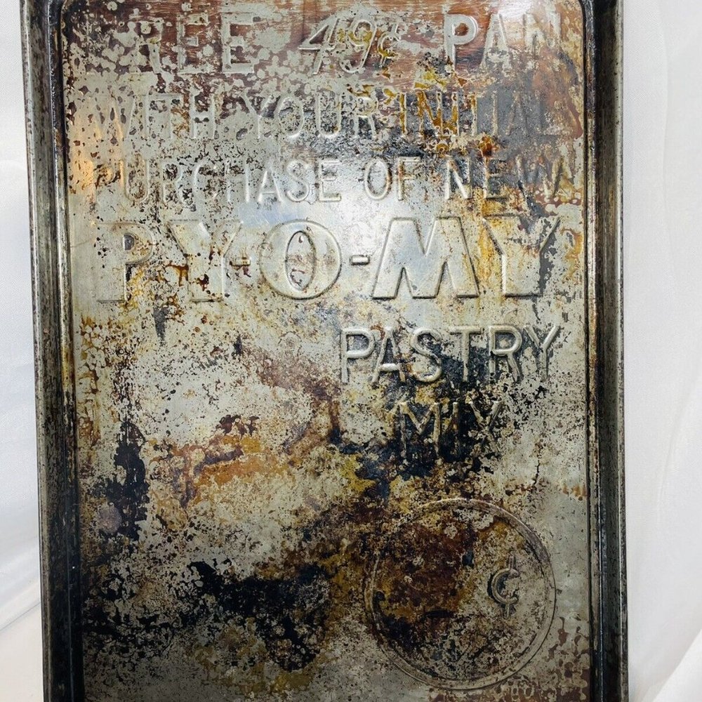Vintage PY-O-MY Pastry Mix Free 49c Cent Cookie Sheet Baking Pan Promotional